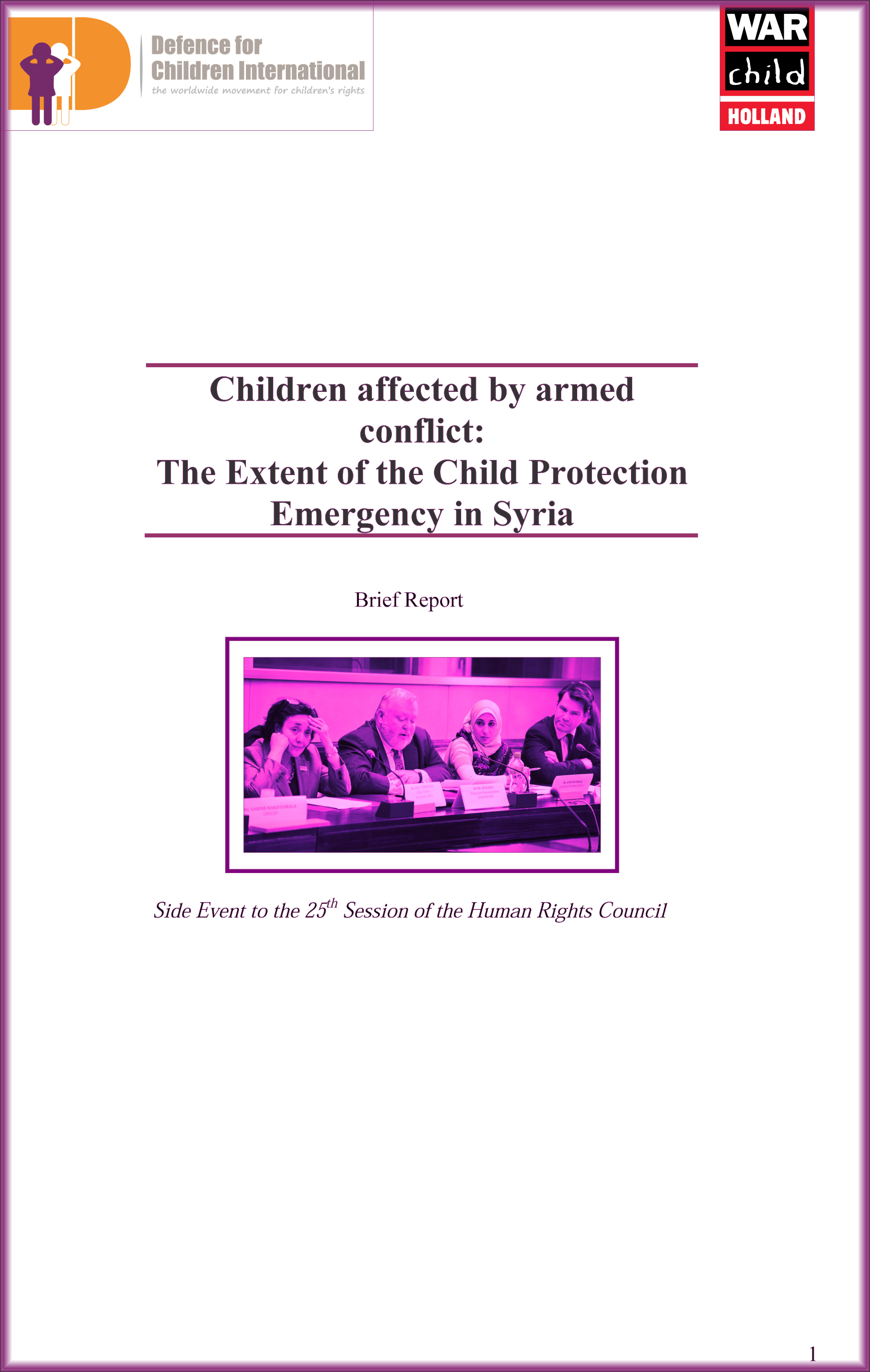 Report DCI WCH EventSyria HRC25 CoverPage
